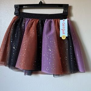 Cat & Jack Glittery Tulle Skirt - Black, Purple, Orange